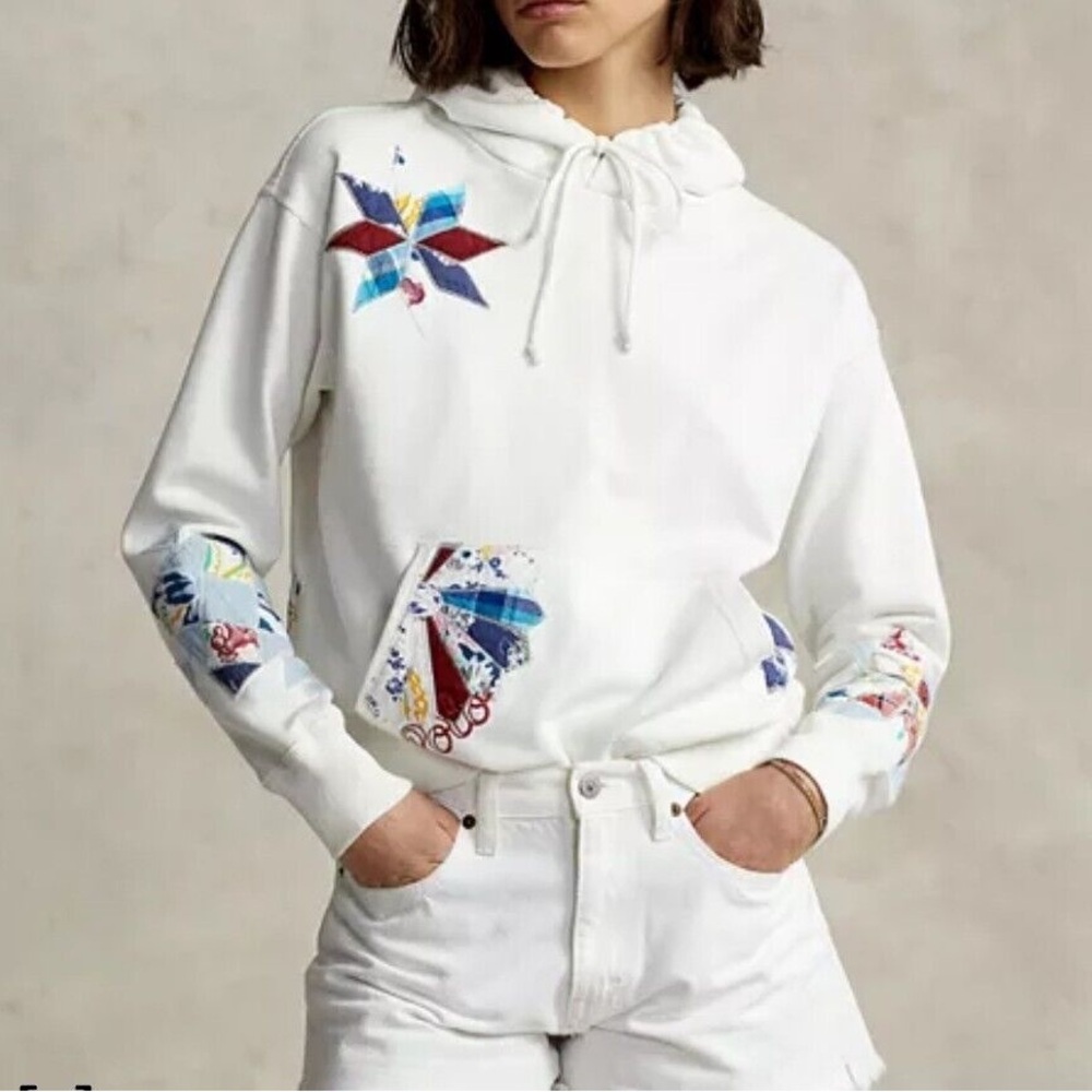 Polo Ralph Lauren Logo Quilted Motif Fleece Hoodie - Picture 3 of 12